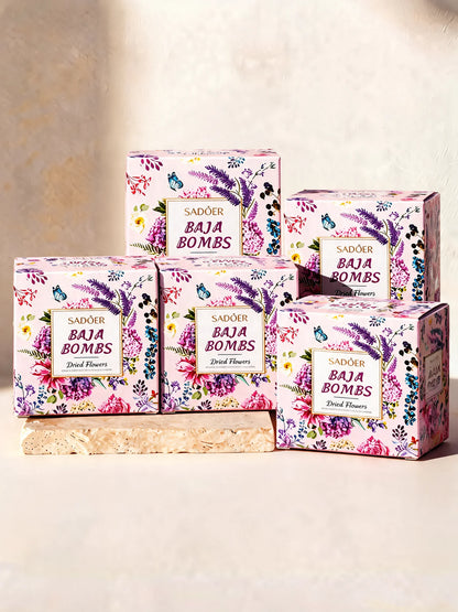 Dried Flower™ | Floral Bath Salt Fizzing Bath Bomb Set
